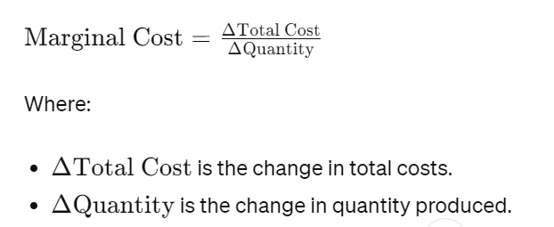 marginal cost formula