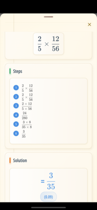 Fraction Calculator App Screenshot 2